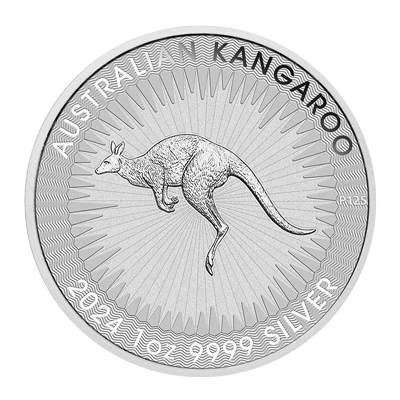 A picture of a 1oz Silver Australian Kangaroo (2024)